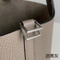 「#4439」 Hermès Asphalt Grey Silver Buckle Picotin Lock 18cm