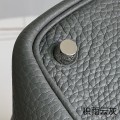 「#4443」 Hermès Cumulonimbus Grey Silver Buckle Picotin Lock 18cm