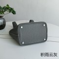 「#4443」 Hermès Cumulonimbus Grey Silver Buckle Picotin Lock 18cm