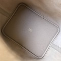 「#4051」 Hermes Trench Coat Grey Picotin Lock Shopping Basket Silver Buckle