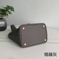 「#4447」 Hermès Pewter Grey Gold Buckle Picotin Lock 18cm