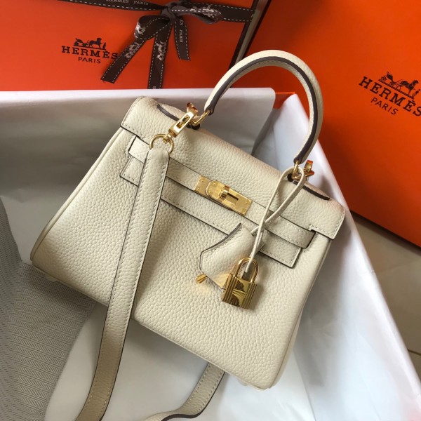 「#4004」 Hermes Milkshake White Mini Kelly 20cm