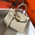 「#4004」 Hermes Milkshake White Mini Kelly 20cm