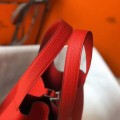 「#4052」 Hermès Red Picotin Lock Shopping Basket Silver Buckle