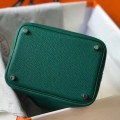 「#4053」 Hermès Green Picotin Lock Shopping Basket Silver Buckle