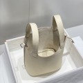 「#4054」 Hermès Milkshake White Picotin Lock Shopping Basket Silver Buckle