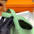 「#4055」Hermès Grass Green Picotin Lock Shopping Basket Silver Buckle