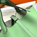 「#4055」Hermès Grass Green Picotin Lock Shopping Basket Silver Buckle