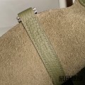 「#4455」 Hermès Sage Green Silver Buckle Picotin Lock 18cm