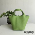 「#4456」 Hermes Avocado Green Silver Buckle Picotin Lock 18cm