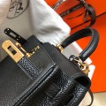 「#4005」 Hermes black Mini Kelly 20cm