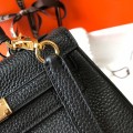 「#4005」 Hermes black Mini Kelly 20cm