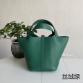 「#4458」 Hermes Velvet Green Silver Buckle 18cmPicotin Lock 18cm