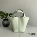「#4460」 Hermes Bubble Green Silver Buckle 18cmPicotin Lock 18cm