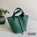 「#4464」 Hermès Velvet Green Gold Buckle 18cm Picotin Lock 18cm