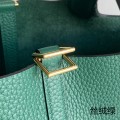 「#4464」 Hermès Velvet Green Gold Buckle 18cm Picotin Lock 18cm
