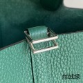 「#4465」 Hermès Velvet Green Silver Buckle 18cmPicotin Lock 18cm