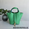 「#4466」 Hermès Comic Green and Florida Blue Gold Buckle 18cm Picotin Lock 18cm