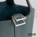 「#4467」 Hermes cypress green silver buckle 18cm Picotin Lock 18cm