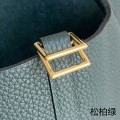 「#4468」 Hermès cypress green gold buckle 18cm Picotin Lock 18cm