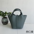 「#4471」 Hermes Almond Green Silver Buckle 18cm Picotin Lock 18cm