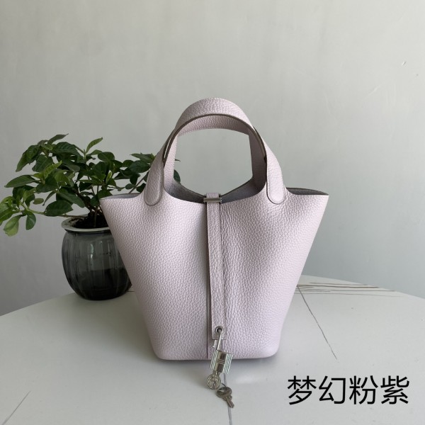 「#4475」 Hermes Fantasy Pink Purple Silver Buckle 18cm Picotin Lock 18cm