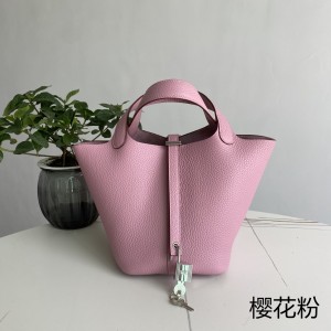 「#4476」 Hermes Sakura Pink Silver Buckle 18cm Picotin Lock 18cm