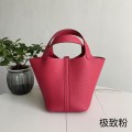 「#4479」 Hermès Ultimate Pink Silver Buckle 18cm Picotin Lock 18cm