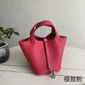 「#4479」 Hermès Ultimate Pink Silver Buckle 18cm Picotin Lock 18cm
