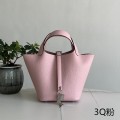 「#4488」 Hermes 3Q Pink Silver Buckle 18cm Picotin Lock 18cm