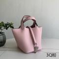「#4488」 Hermes 3Q Pink Silver Buckle 18cm Picotin Lock 18cm