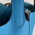 「#4489」 Hermès Tanzania Blue Gold Buckle 18cm Picotin Lock 18cm