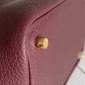 「#4494」 Hermes Burgundy Gold Buckle 18cm Picotin Lock 18cm