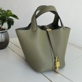 「#4497」 Hermes Sage Green Gold Buckle 18cm Picotin Lock 18cm 「#4497」 Hermes Sage Green Gold Buckle 18cm Picotin Lock 18cm