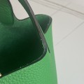 「#4502」 Hermès Bamboo Green Gold Buckle Picotin Lock 18cm