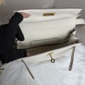 「#4505」 Hermès Moon Bag Beige White Gold Buckle Kelly Moove Large Bag 17cm Small Bag 7.5cm