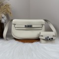 「#4506」 Hermès Moon Bag Beige Silver Buckle Kelly Moove Large Bag 17cm Small Bag 7.5cm 「#4506」 Hermès Moon Bag Beige Silver Buckle Kelly Moove Large Bag 17cm Small Bag 7.5cm