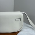 「#4506」 Hermès Moon Bag Beige Silver Buckle Kelly Moove Large Bag 17cm Small Bag 7.5cm 「#4506」 Hermès Moon Bag Beige Silver Buckle Kelly Moove Large Bag 17cm Small Bag 7.5cm
