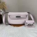 「#4510」 Hermes Moon Bag Fantasy Purple Silver Buckle Swift Leather Kelly Moove Large Bag 17cm Small Bag 7.5cm