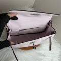 「#4510」 Hermes Moon Bag Fantasy Purple Silver Buckle Swift Leather Kelly Moove Large Bag 17cm Small Bag 7.5cm