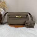「#4512」 Hermès Moon Bag Elephant Grey Gold Buckle Swift Leather Kelly Moove Large Bag 17cm Small Bag 7.5cm
