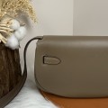 「#4512」 Hermès Moon Bag Elephant Grey Gold Buckle Swift Leather Kelly Moove Large Bag 17cm Small Bag 7.5cm