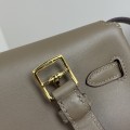 「#4512」 Hermès Moon Bag Elephant Grey Gold Buckle Swift Leather Kelly Moove Large Bag 17cm Small Bag 7.5cm