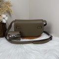 「#4513」 Hermes Moon Bag Elephant Grey Silver Buckle Swift Leather Kelly Moove Large Bag 17cm Small Bag 7.5cm