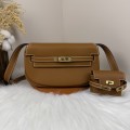 「#4515」 Hermès Moon Bag Gold Buckle Swift Leather Kelly Moove Large Bag 17cm Small Bag 7.5cm
