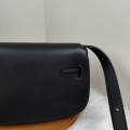 「#4516」 Hermès Moon Bag Black Gold Buckle Swift Leather Kelly Moove Large Bag 17cm Small Bag 7.5cm