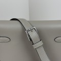 「#4519」 Hermes Moon Bag Asphalt Grey Silver Buckle Swift Leather Kelly Moove Large Bag 17cm Small Bag 7.5cm