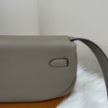 「#4519」 Hermes Moon Bag Asphalt Grey Silver Buckle Swift Leather Kelly Moove Large Bag 17cm Small Bag 7.5cm