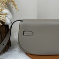 「#4519」 Hermes Moon Bag Asphalt Grey Silver Buckle Swift Leather Kelly Moove Large Bag 17cm Small Bag 7.5cm