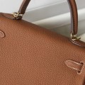 「#4061」 Hermes Golden Brown Kelly Bag Gold Buckle 25cm
